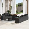 vidaXL Garden Sofa Set Height-Adjustable 10 pcs Black poly rattan