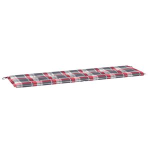 vidaXL Patio Bench Cushion Red Check Pattern 180x50x1.2 " Oxford Fabric