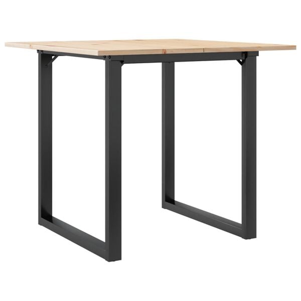 vidaXL Dining Table O-Frame 35.4"x35.4"x29.5" Solid Wood Pine and Steel
