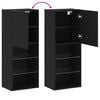 vidaXL TV Cabinet Set Wall-mounted Black Oak 15.94 x 11.81 x 40.16 in