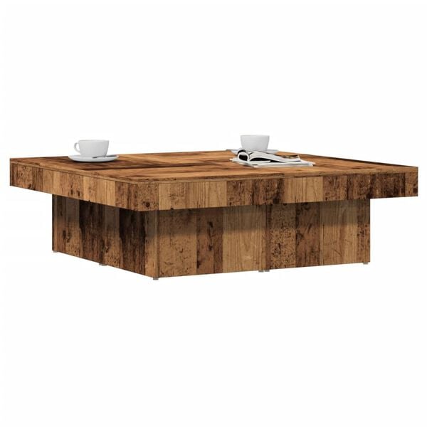 vidaXL Coffee Table Old wood Engineered wood 35.4x35.4x11.0 in