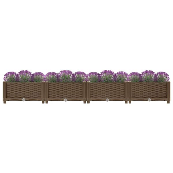 vidaXL Raised Bed Brown Polypropylene (PP) 63.0 x 15.7 x 9.1 in Durable