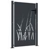 vidaXL Garden Gate Anthracite 39.4x59.1" Steel Grass Design