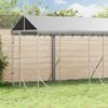 vidaXL Outdoor Dog Kennel Silver Galvanized steel, Polyethylene Large