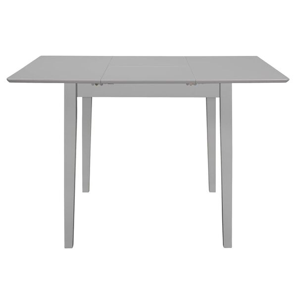 vidaXL Dining Table Grey Solid Rubberwood/MDF 31.5-47.2 x 31.5 in