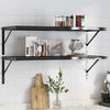 vidaXL Wall Shelf Black Stainless steel with black coating Medium