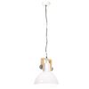 vidaXL Hanging Lamp White and brown Iron, solid mango wood Medium