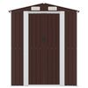vidaXL Garden Shed Dark Brown Galvanized Steel Large Garden Shed