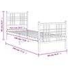vidaXL Bed Frame White Steel Small Single Bed Frame Rectangular