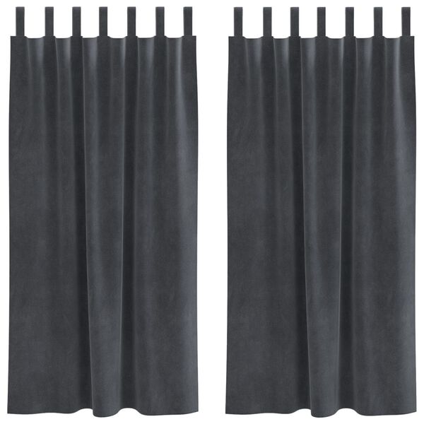 vidaXL Blackout Curtains 2 pcs Light Grey 55.12 x 68.90 in Velvet