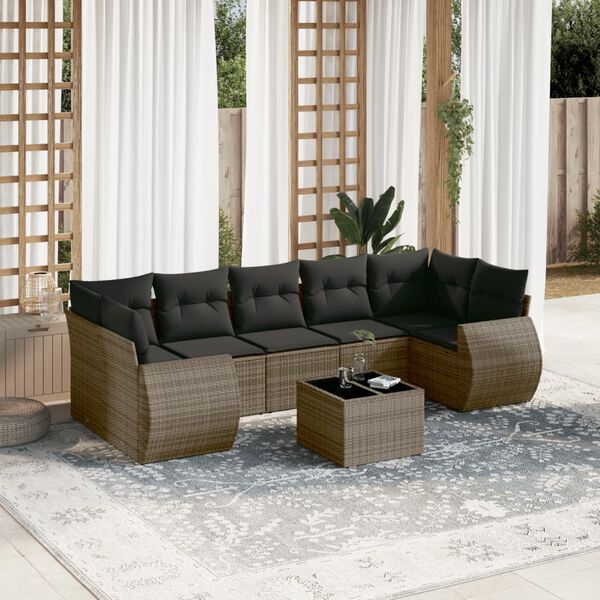 vidaXL Garden Sofa Set Grey