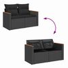 vidaXL Garden Sofa Set with Pillow 12 pcs Black Synthetic: Poly Rattan