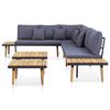 vidaXL Garden Lounge Set Brown and dark grey