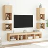 vidaXL TV Wall Cabinet Sonoma oak Engineered wood, tempered glass