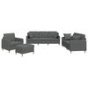 vidaXL Sofa Set Dark Grey Fabric (100% polyester), metal, textilene, plywood