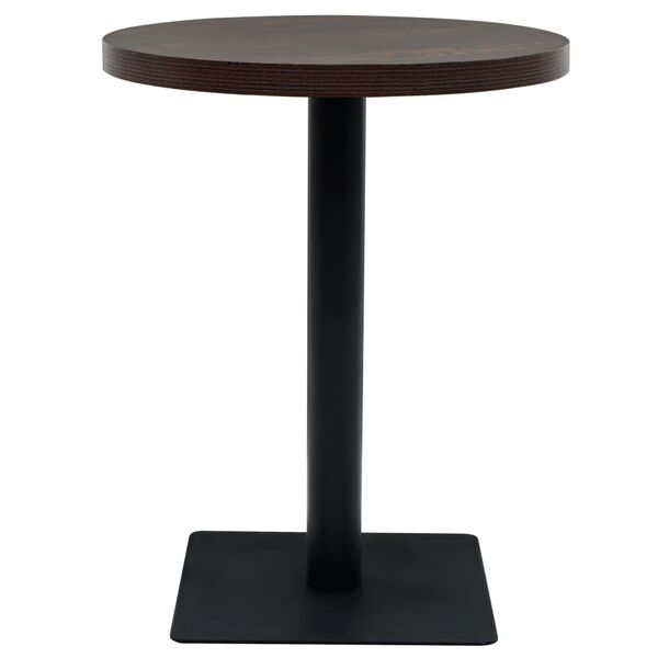 vidaXL Bistro Table Dark Ash MDF and Steel 23.6 x 29.5 in Simplistic