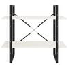 vidaXL Book Cabinet White and Black Solid Pine Wood, Metal Medium
