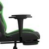 vidaXL Gaming Chair Black and green Faux leather, metal, plywood, plastic