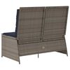 vidaXL Garden Bench with Cushion Gray Poly rattan