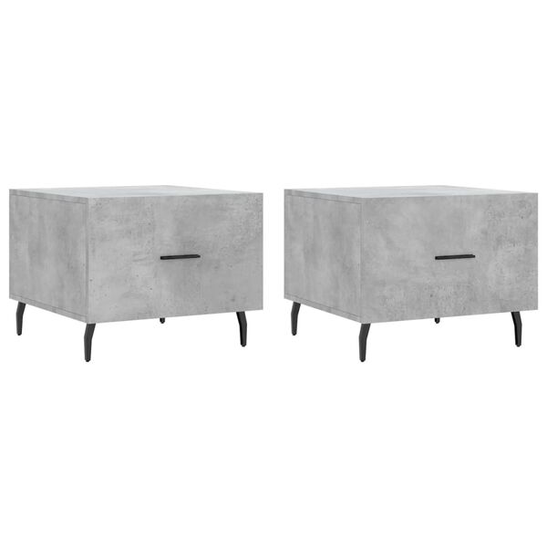 vidaXL Coffee Table Set of 2 Concrete Gray Engineered Wood Medium