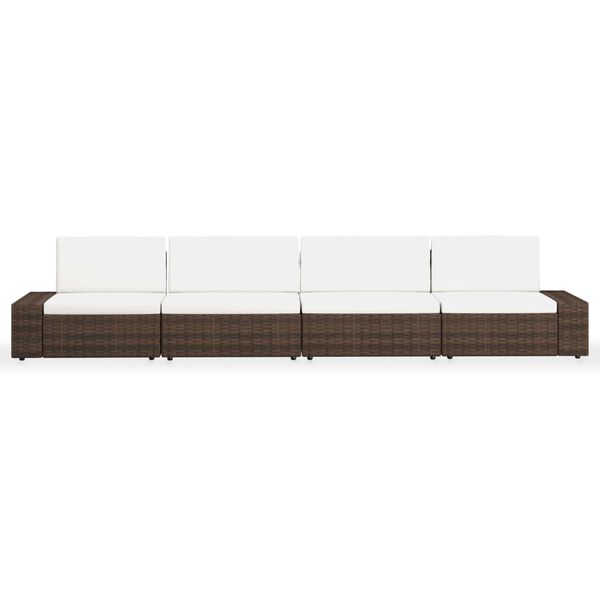 vidaXL Garden Lounge Set Brown and cream white