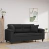 vidaXL 2-seater Sofa Black Faux leather 55.1 in seat width Durable