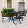 vidaXL Dining Set Black Poly rattan 31.5 in x 31.5 in x 29.1 in Durable