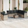 vidaXL Garden Sofa Set Light Grey PE rattan Large Adjustable Feet