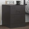 vidaXL Bedside Cabinet Black Steel Medium Bedside Cabinet Rectangular