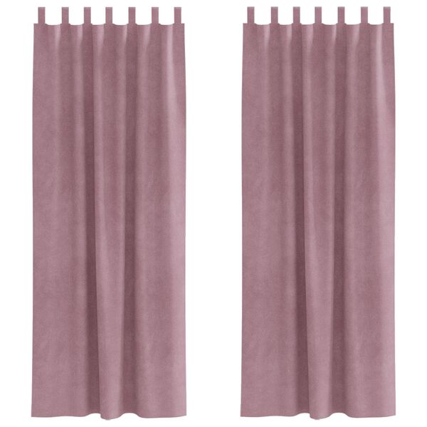 vidaXL Blackout Curtains 2 pcs Dark Pink 55.12 x 88.58 in Velvet