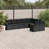 vidaXL Garden Sofa Set Black PE rattan, powder-coated steel, 100% polyester