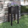 vidaXL Planter Black Solid pinewood Medium Durable Planter Square