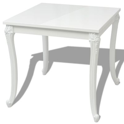 vidaXL Dining Table 31.5"x31.5"x30" High Gloss White