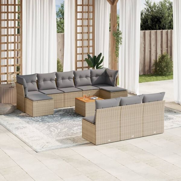 vidaXL Garden Sofa Set Mix Beige