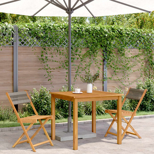 vidaXL Bistro Chair Set of 2 Gray Solid acacia wood Standard