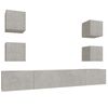 vidaXL TV Cabinet Set Set of 6 Concrete grey Engineered wood Standard