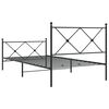 vidaXL Bed Frame Black Steel Single Bed Frame Rectangular