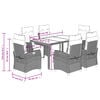 vidaXL 7 Piece Patio Dining Set with Cushions Black Poly Rattan