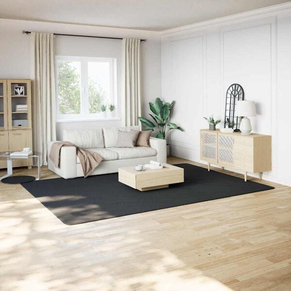 vidaXL Shaggy Rug Black 100% Polyester 94.5 x 133.9 in Shaggy Rug