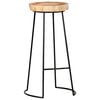 vidaXL Bar Stool Set of 2 Natural, Black