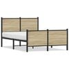 vidaXL Bed Frame Sonoma Oak Steel, engineered wood Small Double