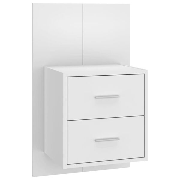 vidaXL Bed Headboard With Cabinet White Engineered wood Storage