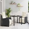 vidaXL Garden Dining Set 3 pcs Black poly rattan