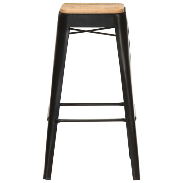 vidaXL Bar Stool Set of 4 Black and brown