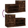 vidaXL Shoe Cabinet Smoked Oak Engineered Wood 39.4 x 16.5 x 23.6 in