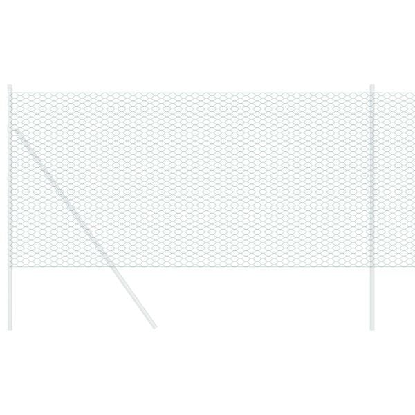 vidaXL Hexagon Fence Green 39.4" x 3937.0" Steel