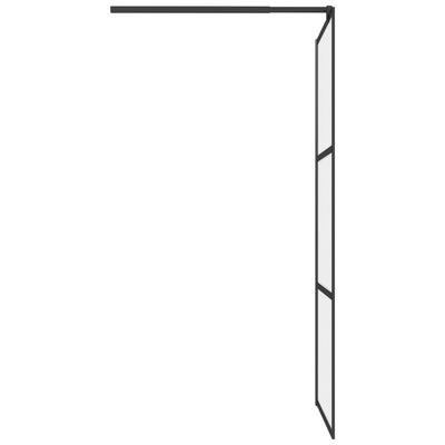 vidaXL Walk-in Shower Wall 31.5"x76.8" Frosted ESG Glass Black