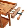 vidaXL Workbench with Drawer and Vices 48.8x20.5x32.7" Solid Wood Acacia