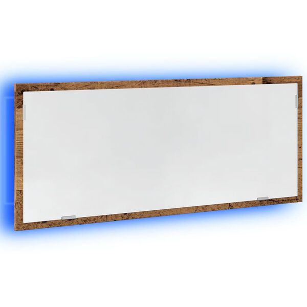 vidaXL Bathroom Mirror Old wood Engineered wood, glass 39.4 x 14.6 in
