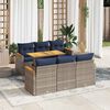 vidaXL 7 Piece Patio Sofa Set with Cushions Gray Poly Rattan